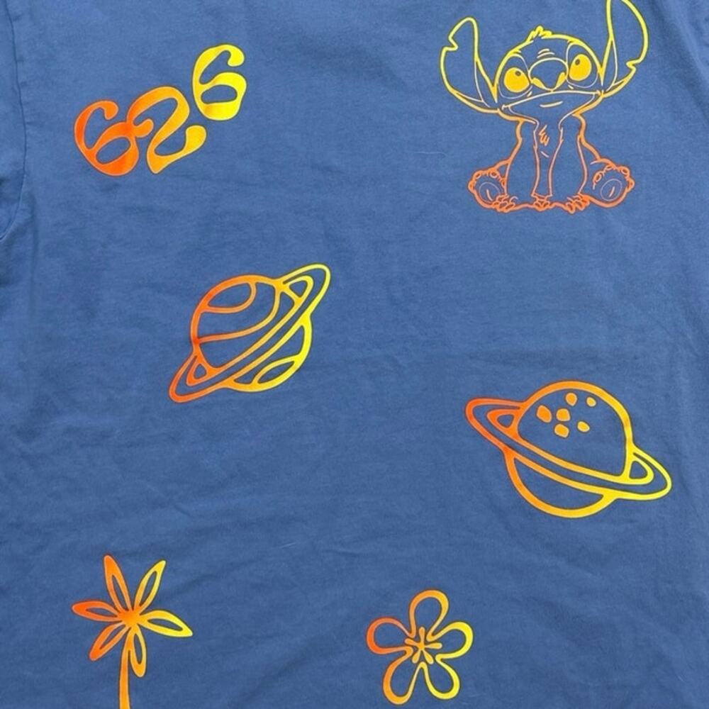 Disney Lilo And Stitch Shirt Adult Small Blue 626 Beach Planet Neon Parks